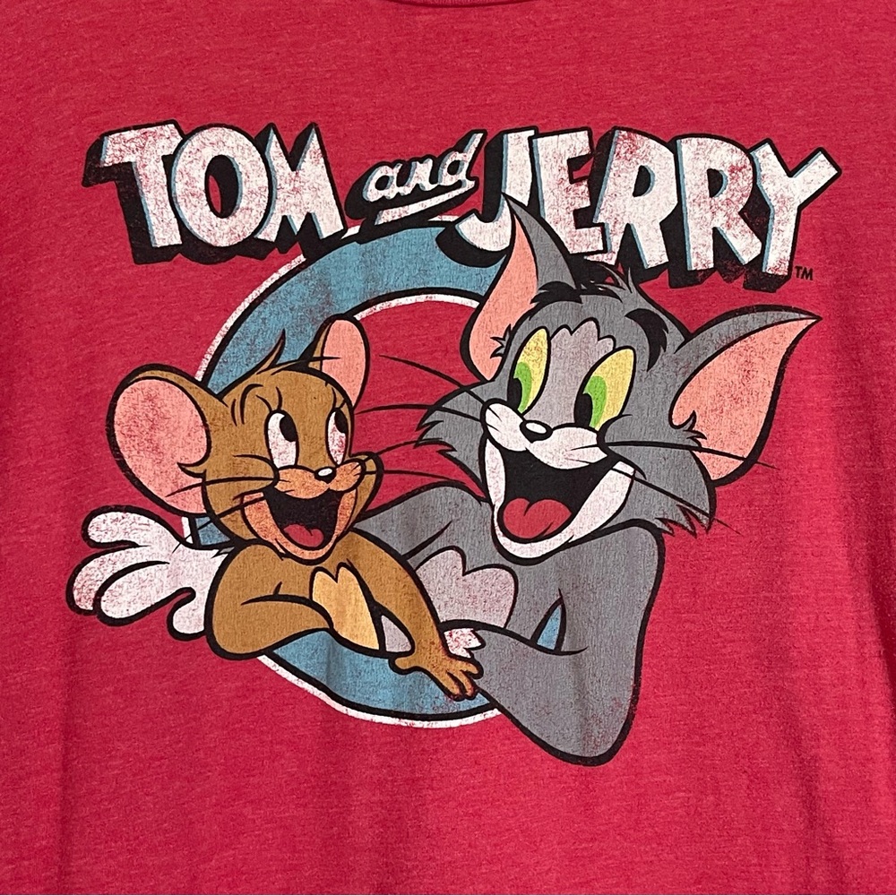 Tom & Jerry Cartoon Graphic Tee Size XL (Tagged 3XL, Fits Like XL) Saturday Morn